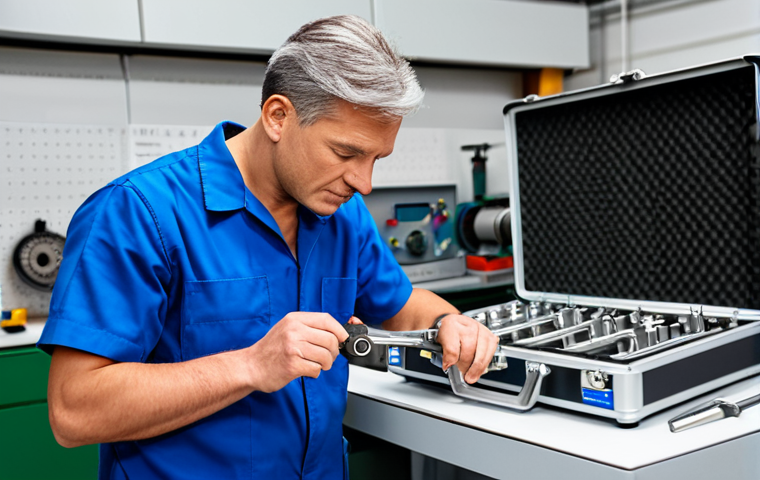 **
A professional mechanical engineer in a clean and organized workshop, fully clothed in appropriate attire, inspecting a precision-machined part with calipers. Safe for work, perfect anatomy, natural proportions, high-quality image, professional, modest clothing, family-friendly.
**