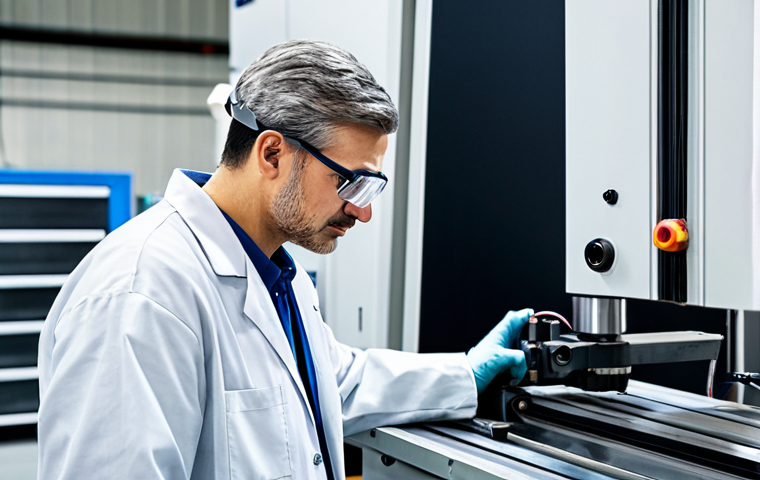 **Prompt:** A skilled machinist in a modern, well-lit factory, operating a CNC milling machine, producing a precision component. The machinist is wearing appropriate safety glasses and a clean lab coat. Safe for work, appropriate content, fully clothed, professional environment, perfect anatomy, natural proportions, high quality.