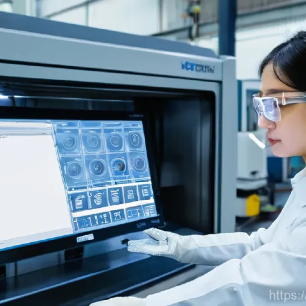 기계가공 자격증 시험 대비 캠프 - **Prompt 1: Precision Machining Specialist in a High-Tech Facility**
A focused East Asian female...