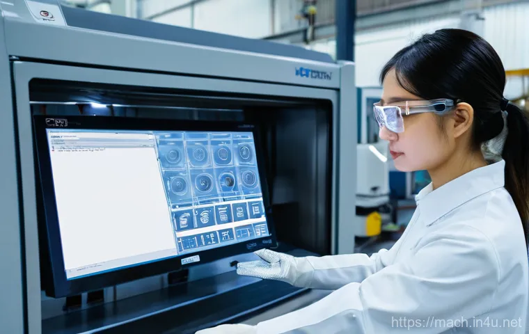 기계가공 자격증 시험 대비 캠프 - **Prompt 1: Precision Machining Specialist in a High-Tech Facility**
A focused East Asian female...