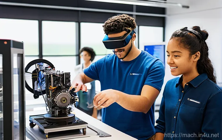 기계가공 자격증 시험 대비 캠프 - **Prompt 1: Precision Machining Specialist in a High-Tech Facility**
    A focused East Asian female...