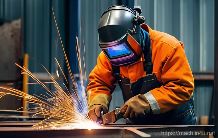 기계가공 직무별 장단점 - A highly skilled and focused female CNC machinist, wearing clean work pants, a practical work jacket...